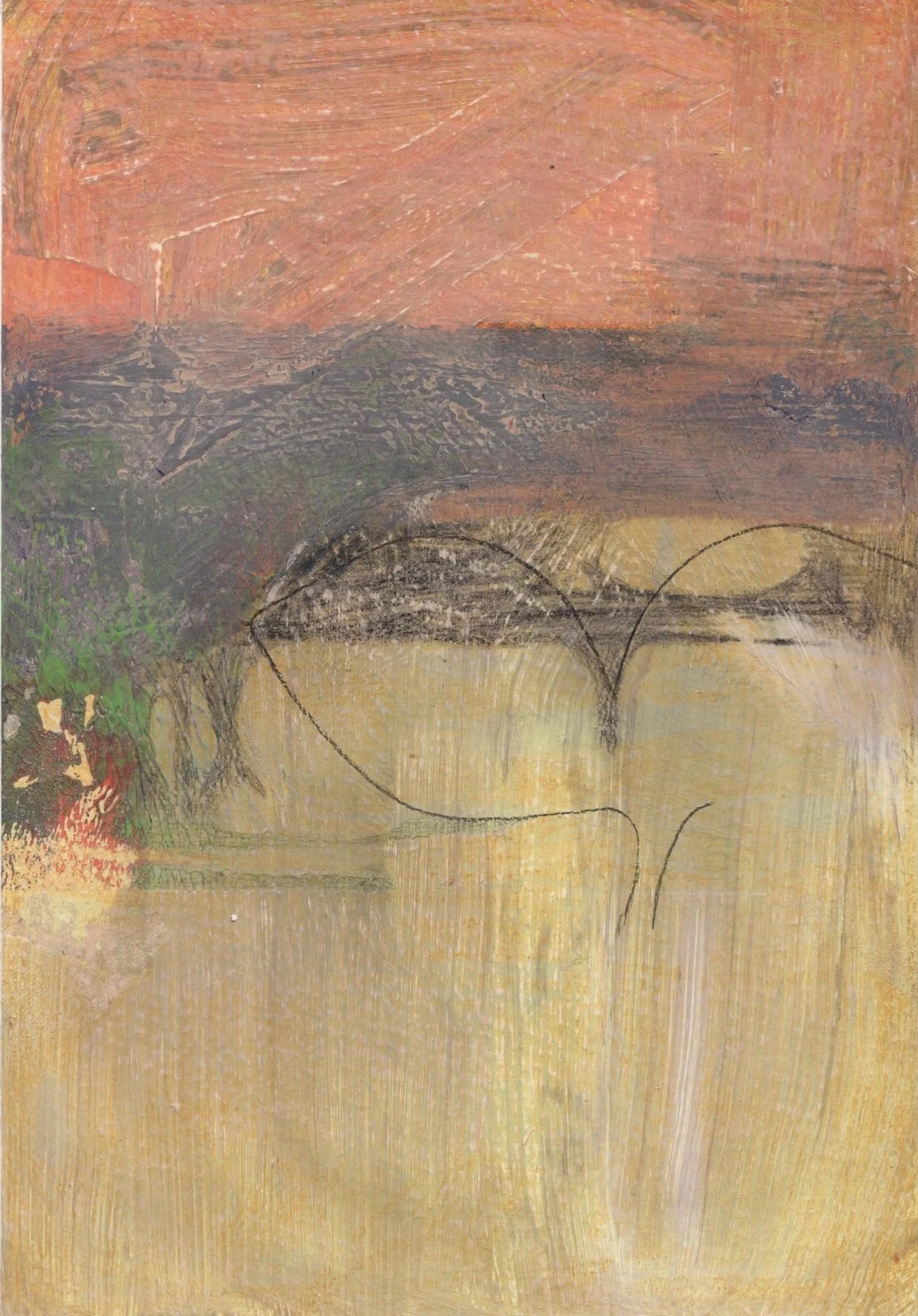 Sunset Flower,
12 x 8 inches,
Acrylic, chalk, pencil on paper,
2022