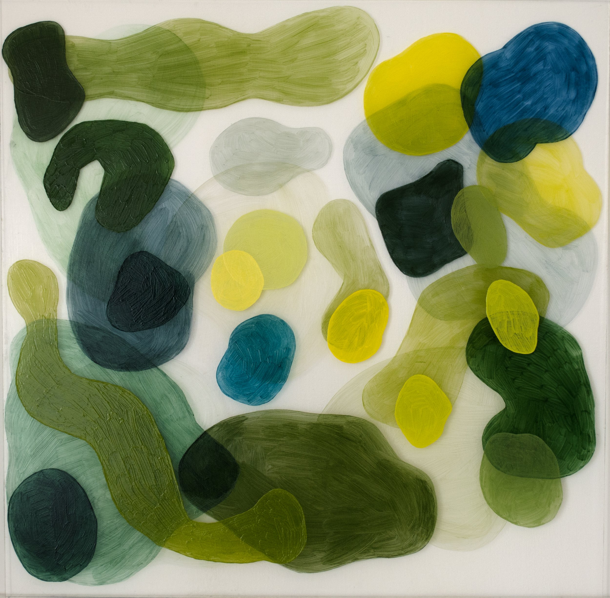 Flaming Star Nebula IC405,
27 3/5 x 27 3/5 inches,
Acrylic on Methocrylate,
2013