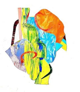 Joy,
104 x 85 inches,
Acrylic on Cardboard, Assembled painting,
2020