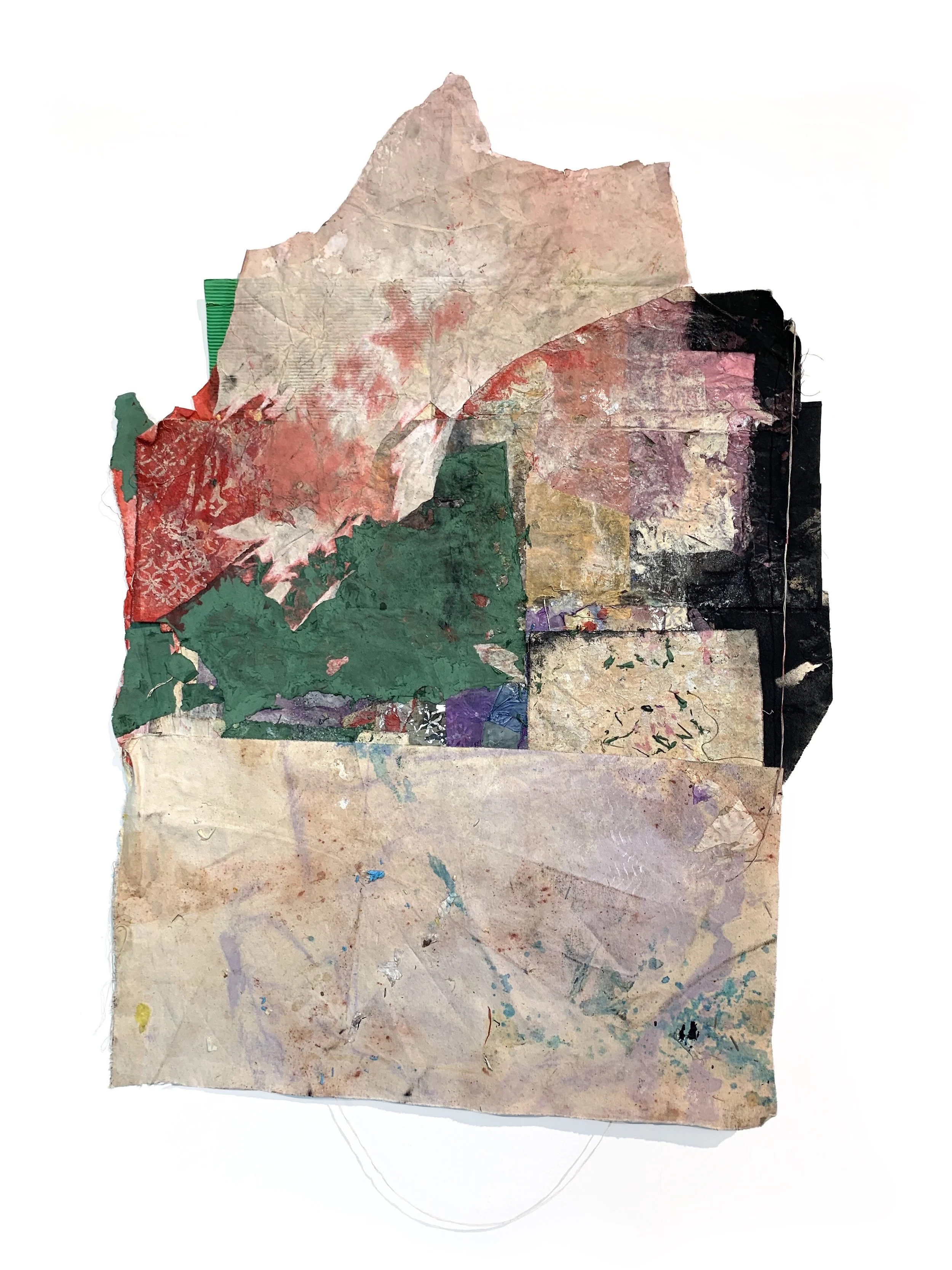 Edificios de coral, casas de cristal
,42 x 30 inches,
Oil, acrylic, spray paint, linseed oil, paper, canvas cutouts on canvas,
2021