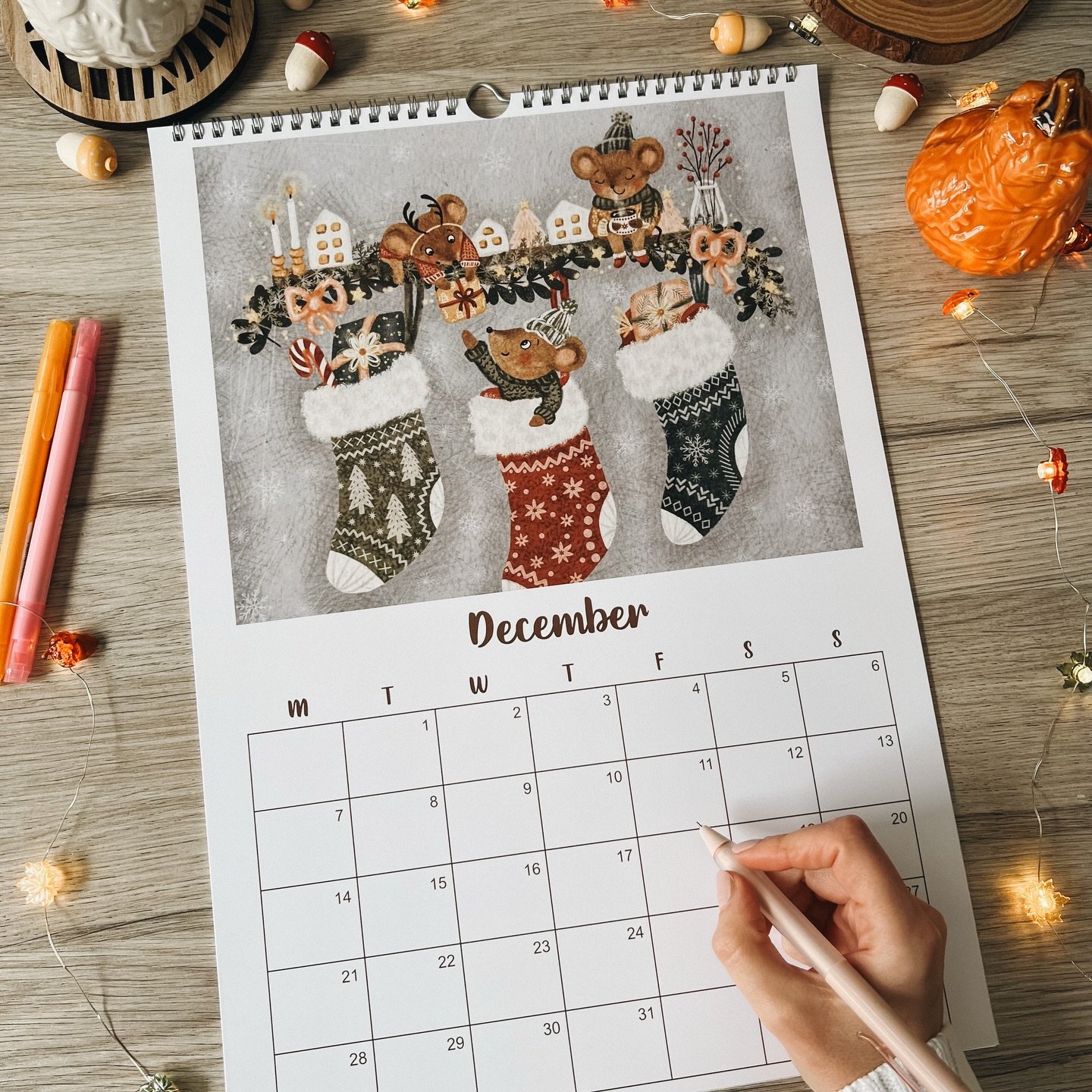 ✨ Happy December! ❄️🩵

On this first day of the month, I&rsquo;m sharing the December page from my Forest Friends 2026 Calendar &mdash; with three little mice enjoying the coziest moment of the season. Two are happily filling stockings with tiny gif