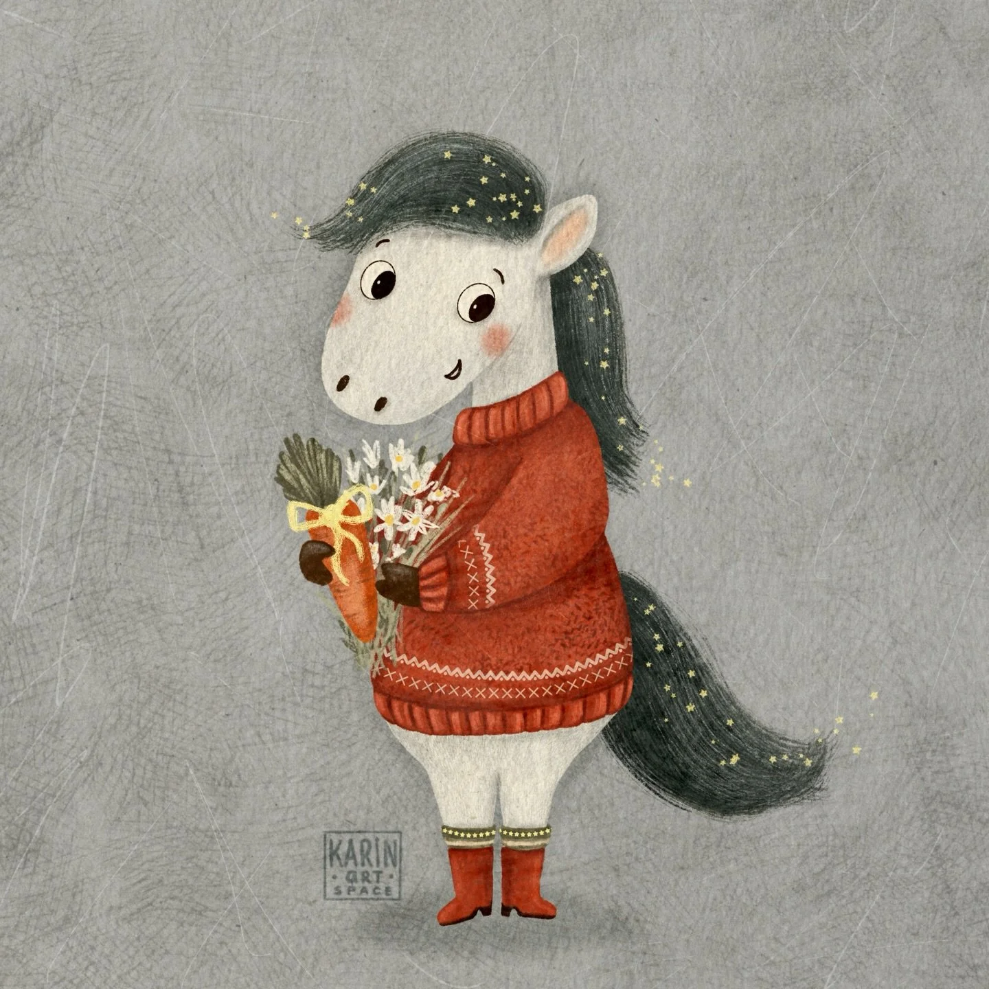 🐎 A small gift for the year ahead✨

I drew this cute horse holding her little treasures &mdash; simple joys like a carrot and flowers &mdash; as a reminder that what sustains us is often small and quiet✨ According to the Chinese calendar, 2026 is th
