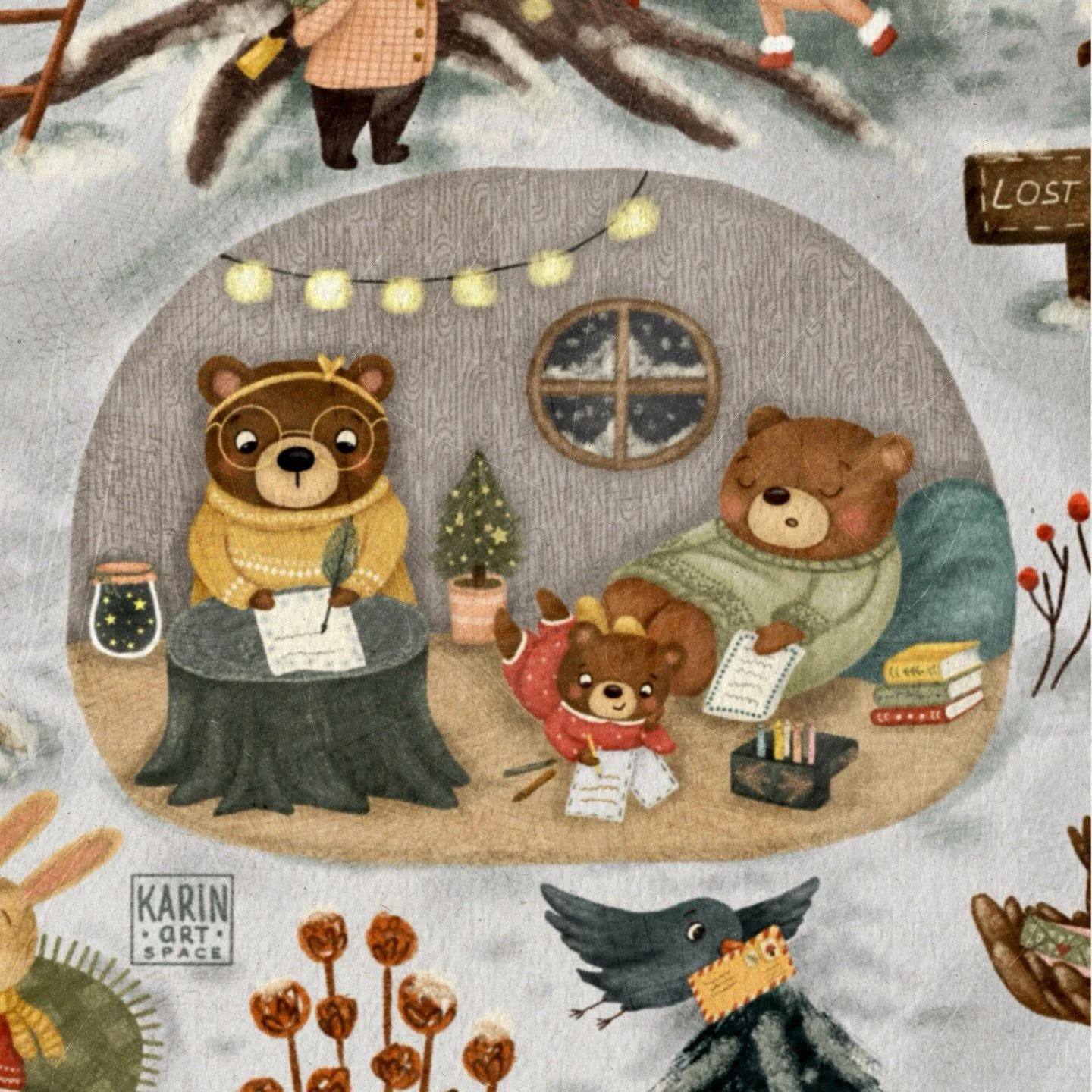 1 or 2? 👀✨
Same illustration &mdash; two different feels.

Every time I draw, I usually work on a texture canvas to give my digital art that cozy, traditional, hand-painted feel 🎨
But for &ldquo;Midnight Mail&rdquo;, which was created to be printed