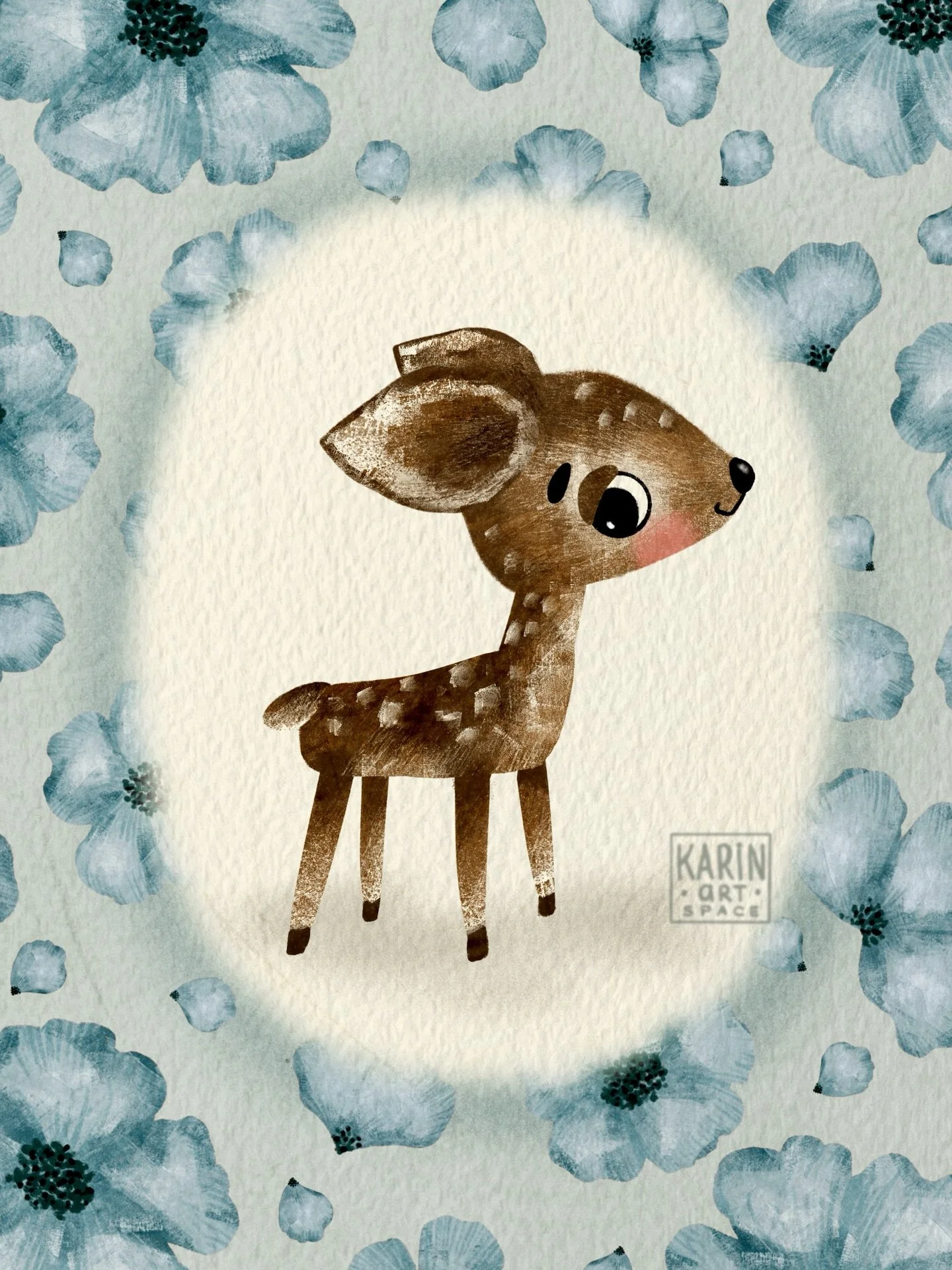 1 or 2? 👇
Blue bloom or pink bloom? 💙 🩷
(I&rsquo;m curious which one you&rsquo;d choose!)

I was just in the mood for some cuteness and soft florals&hellip;🥰🦌✨

Spring is already on its way 🌸🌿
Can you feel it too? 💛

If you are looking for so