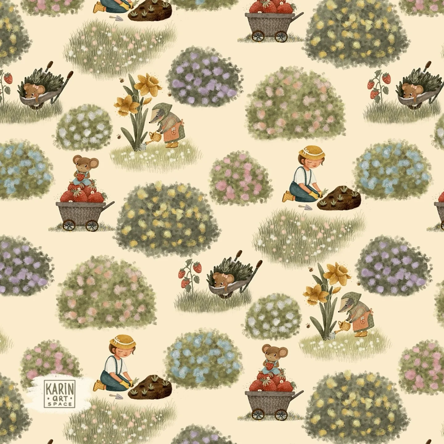 🌱 Someone is busy gardening and someone is already proud of the first harvest 🤭🥰🐭🍓 Are you on any of these teams?😉

This pattern design is part of Olivia&rsquo;s Wildflower Adventure created in collaboration with Craft Consortium 🌸✨

✏️ If you