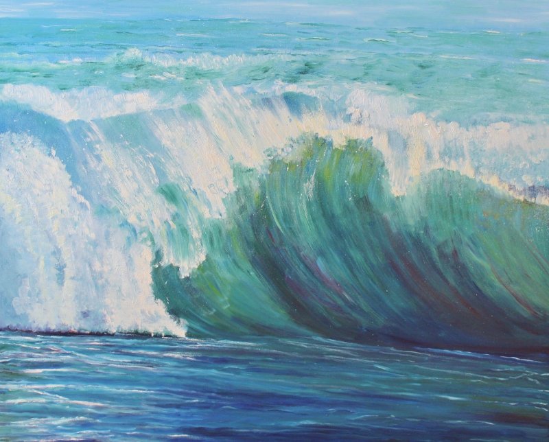 Green Atlantic Wave oil on deep edge canvas 100cm+80cm price 1300 euro.jpg
