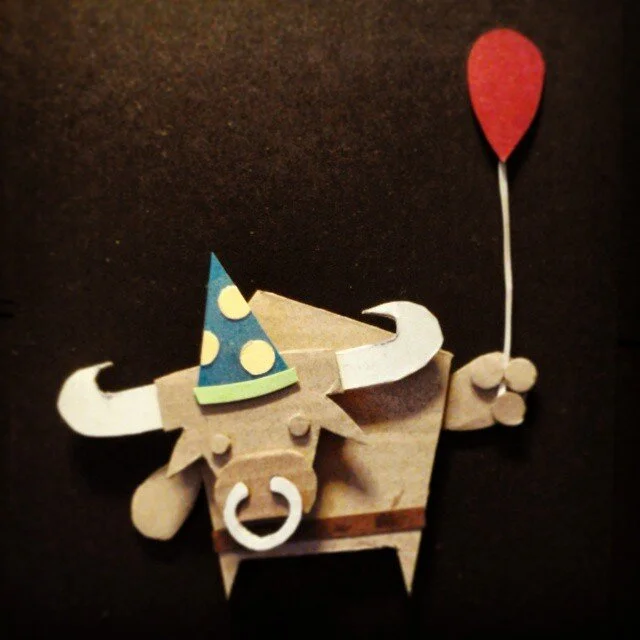 birthday cardboard Minotaur