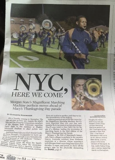Edition of the Baltimore Sun discussing Macy's Thanksgiving parade preparations.