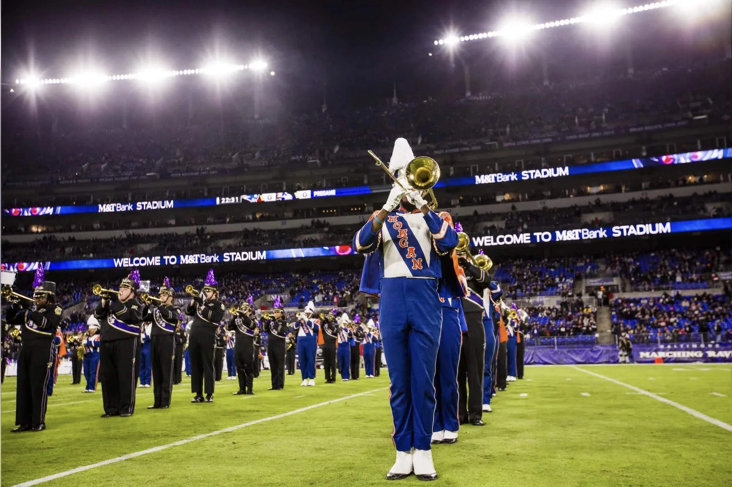 Sunday Night Football pregame performance with the Marching Ravens of the NFL's Baltimore Ravens in 2019