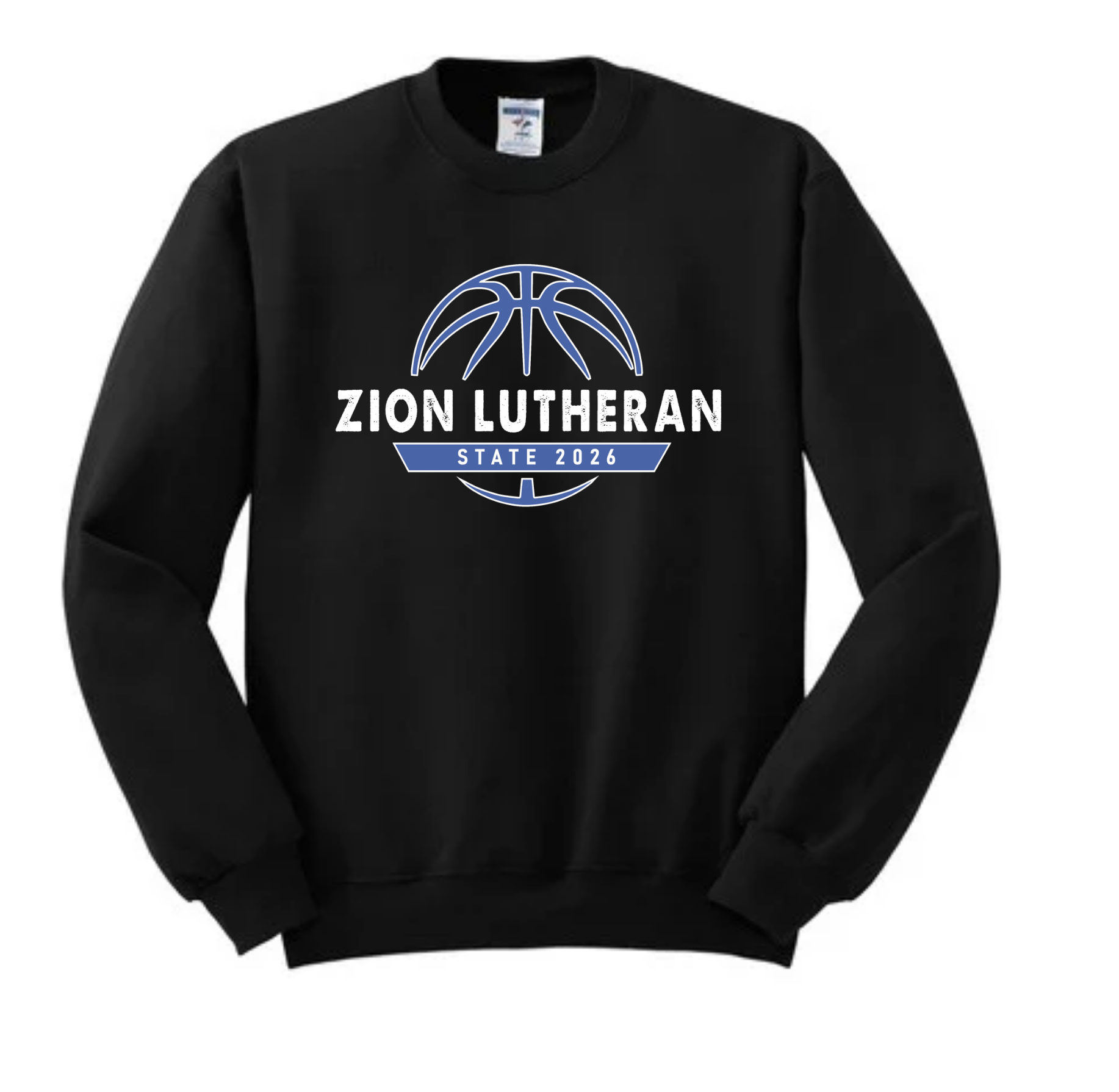 ZION BASKETBALL STATE TOURNEY CREW SWEATSHIRT (Front Logo Only)