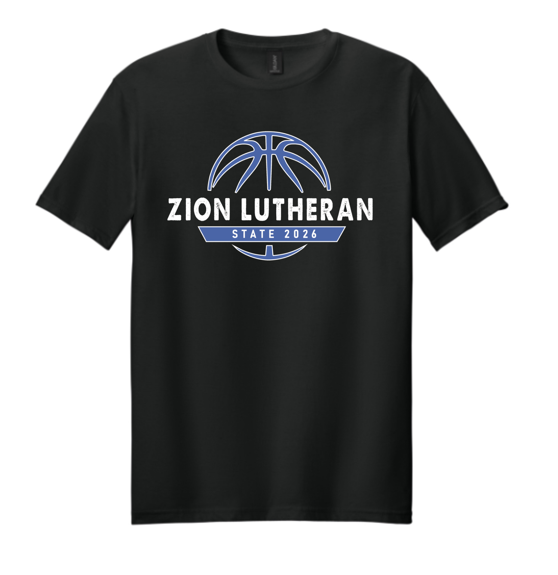 ZION BASKETBALL STATE T-SHIRT (FRONT LOGO ONLY)