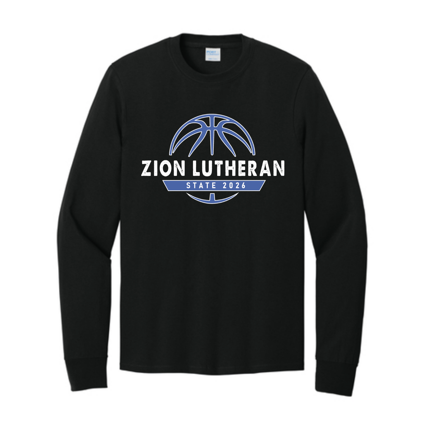 ZION STATE BASKETBALL LONG SLEEVE TEE (Front Logo Only)