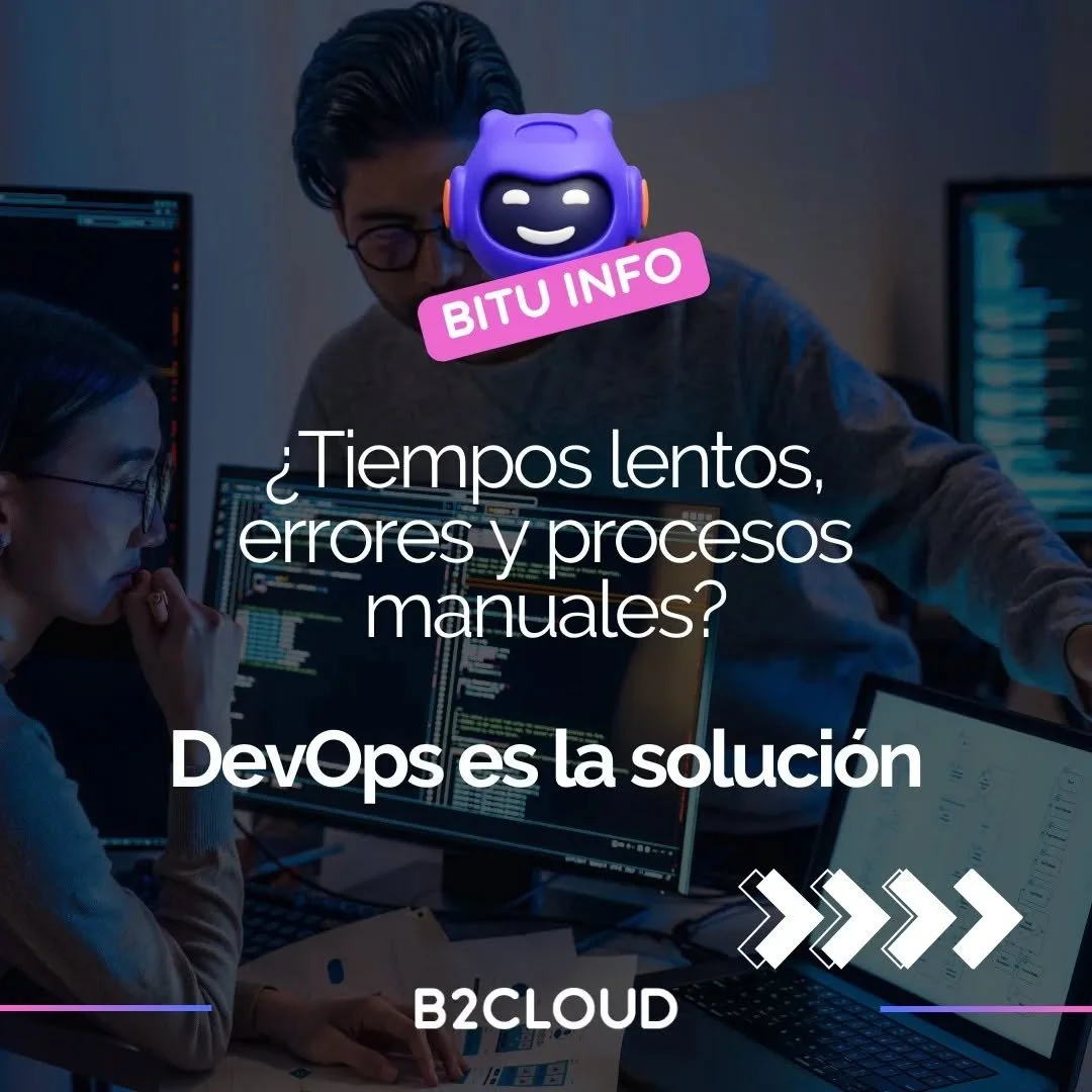Conoc&eacute; al &aacute;rea de DevOps de B2CLOUD 🚀
El equipo que une desarrollo + operaciones para que todo funcione m&aacute;s r&aacute;pido, seguro y sin fricciones.
🎯 Si te pasa esto&hellip;
&bull; Lentos tiempos de entrega
&bull; Actualizacion
