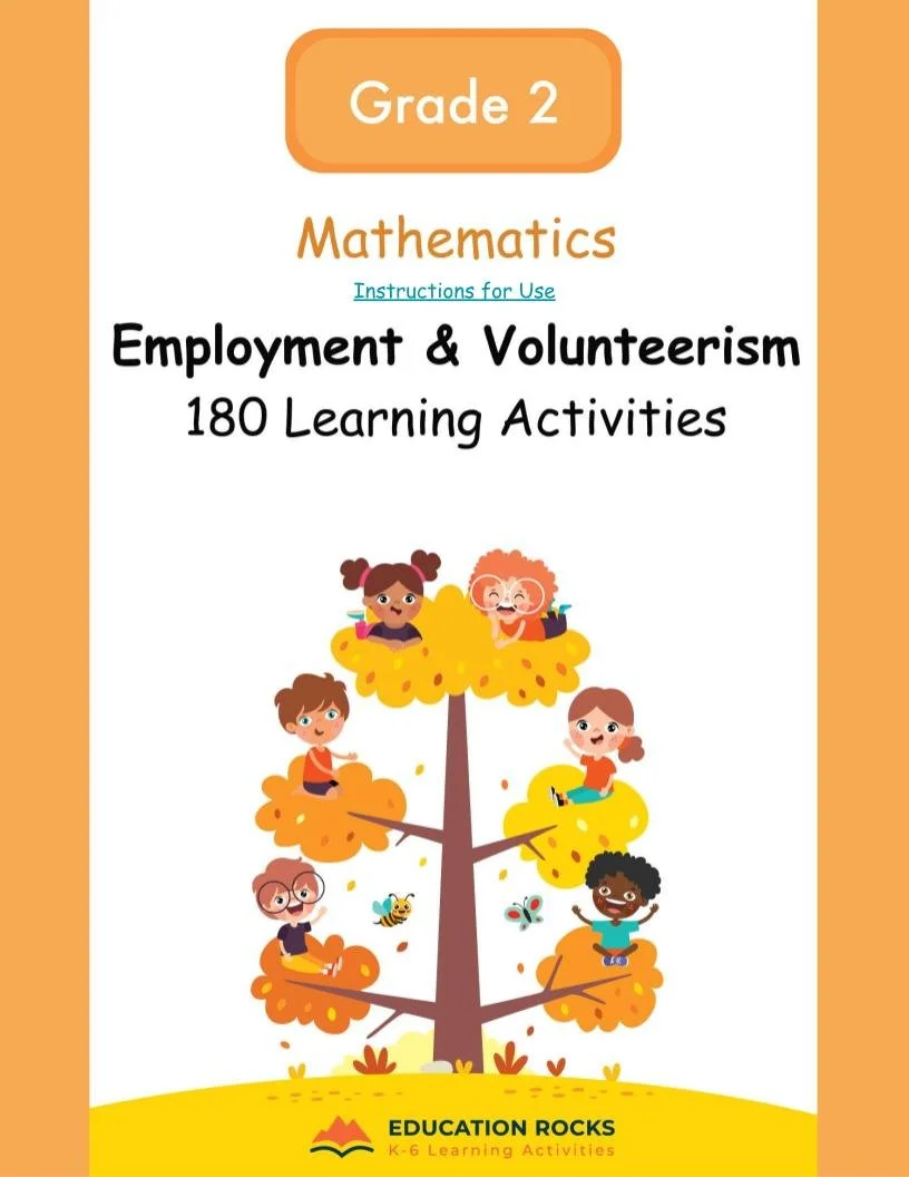 2nd Grade MATH Worksheets-Profit+Nonprofit Employment-180 Activities-FREE