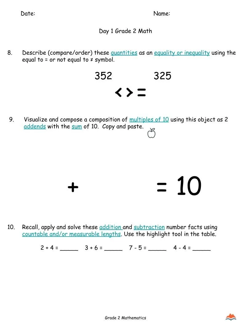 2nd Grade MATH Sep-Jan {Full Curriculum} 23 Activities Each Day-FREE (4).jpg