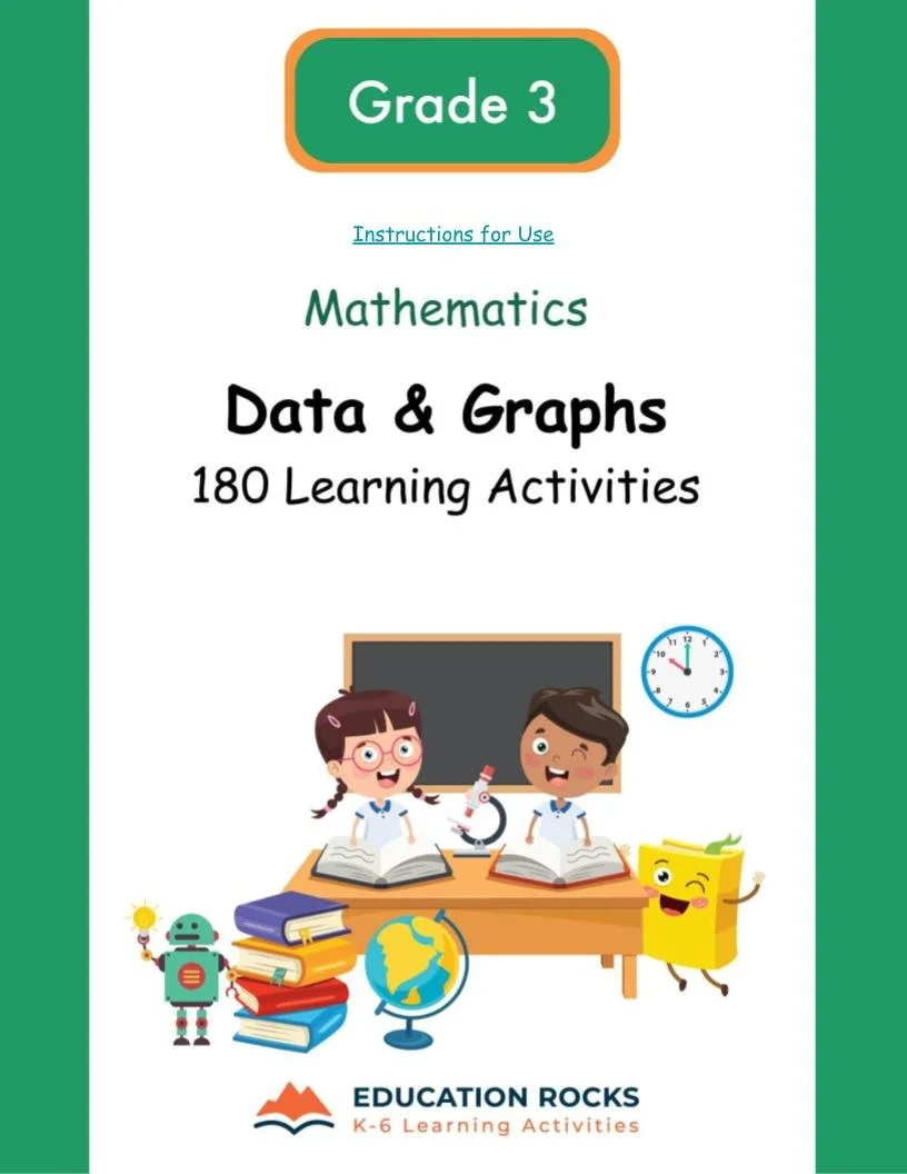 3rd Grade MATH Worksheets-Data and Visuals-180 Learning Activities-FREE.jpg
