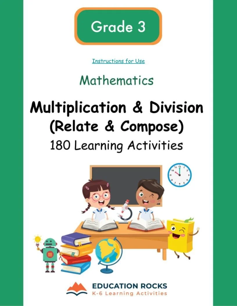3rd MATH Worksheets-Compose+Decompose Multiplication+Division-180 Activities-FREE.jpg