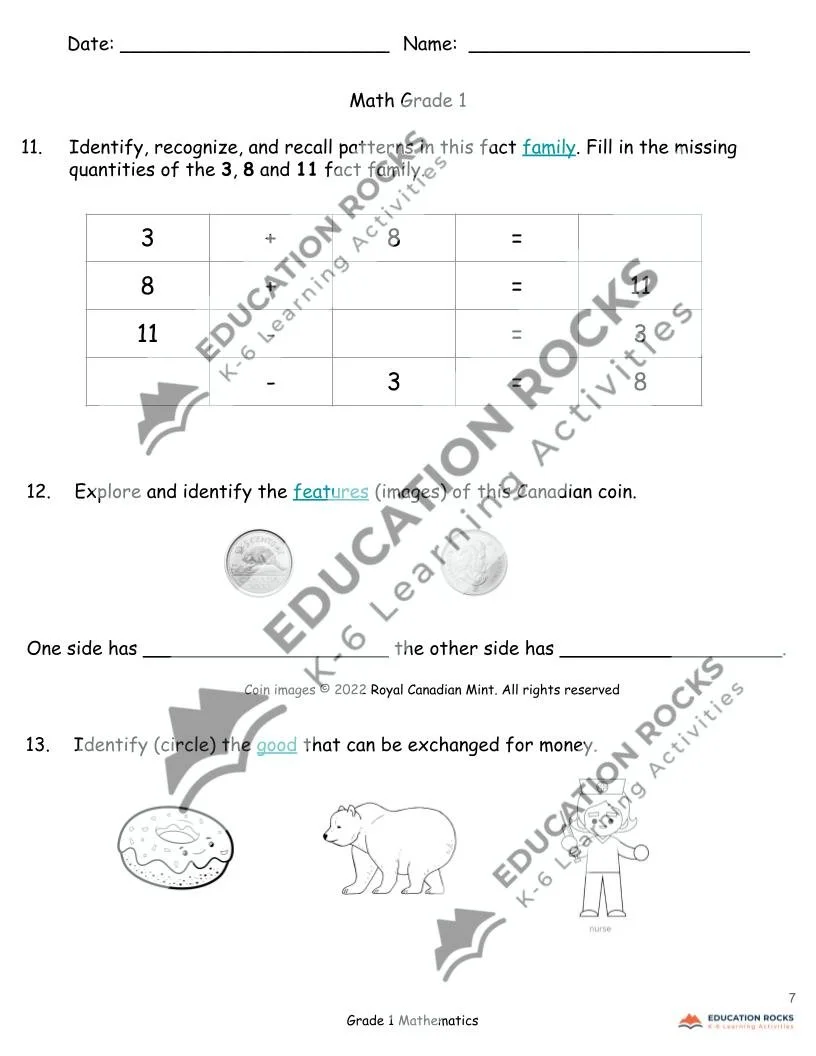 Grade 1 Math Visualize Compositions — Education Rocks