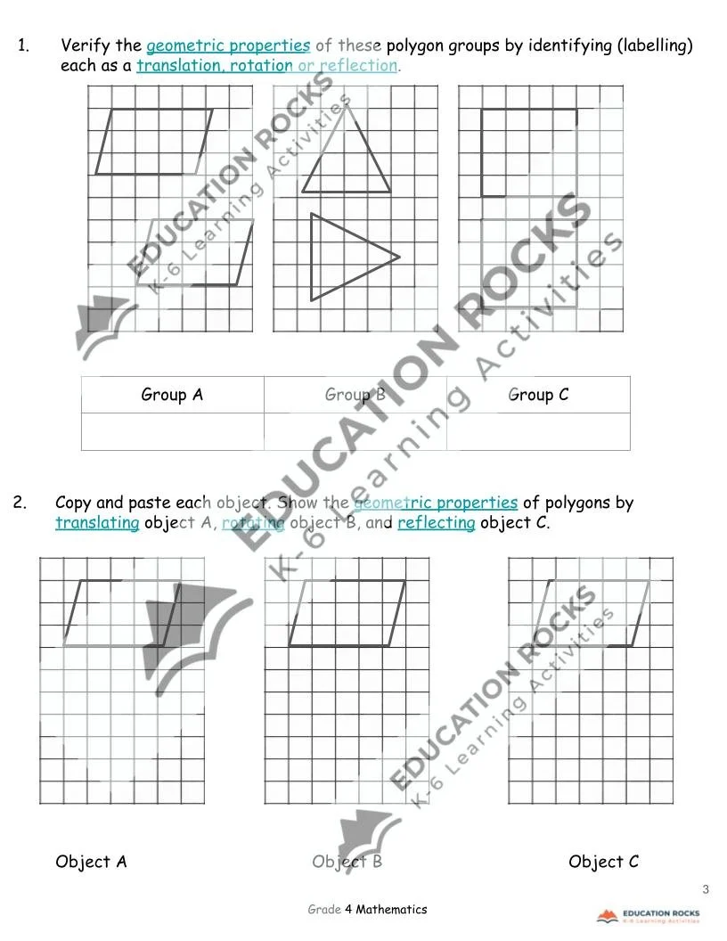 Grade 4 Geometry Worksheets Geometry Worksheets