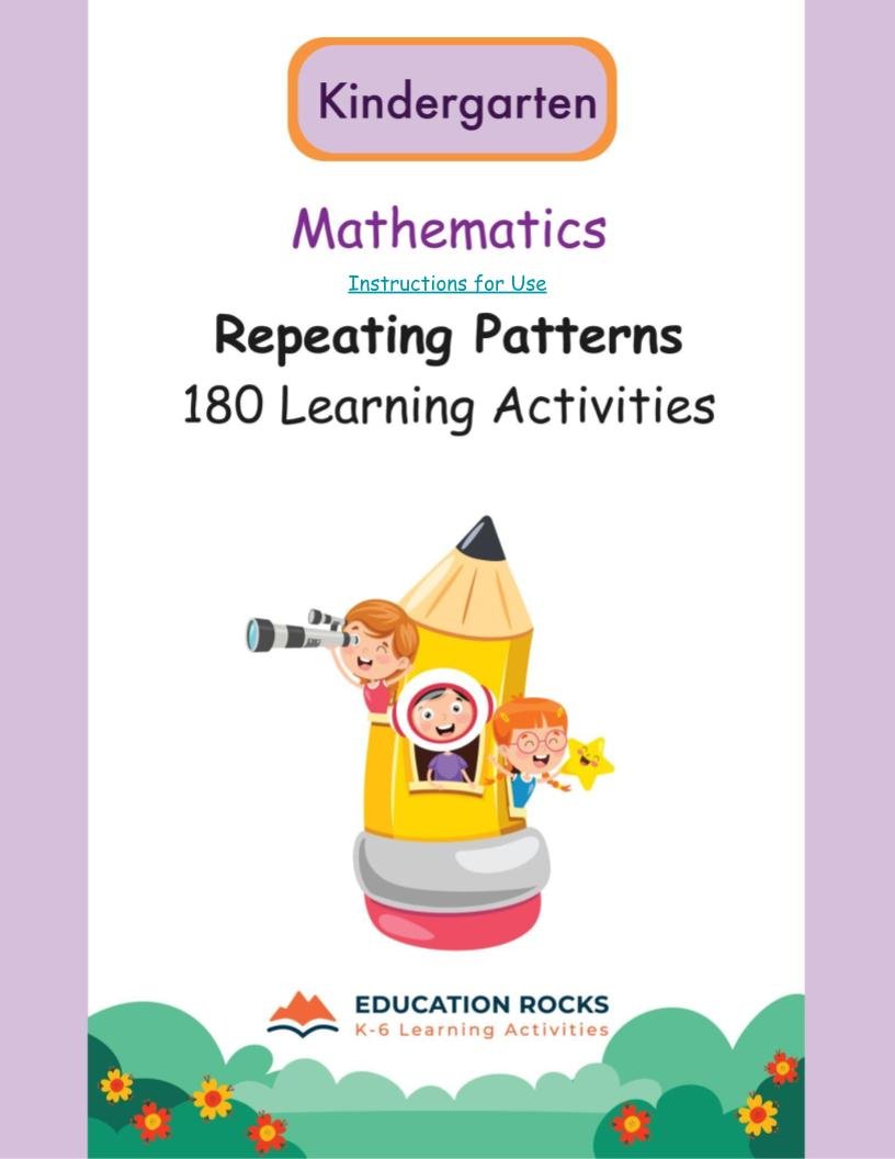 Kindergarten MATH Worksheets-Recurring Patterns-180 Learning Activities-FREE.jpg