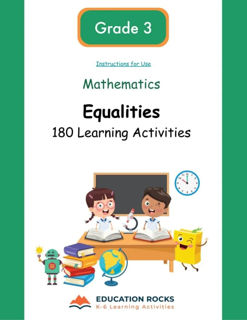 3rd Grade MATH Worksheets-Equality+Inequality Unit-180 Activities-FREE.jpg