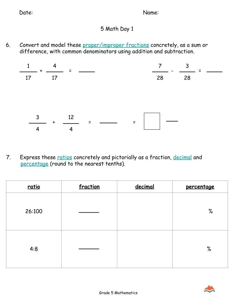5th Grade MATH Sep-Jan {Full Curriculum} 16 Activities Each Day-FREE (4).jpg