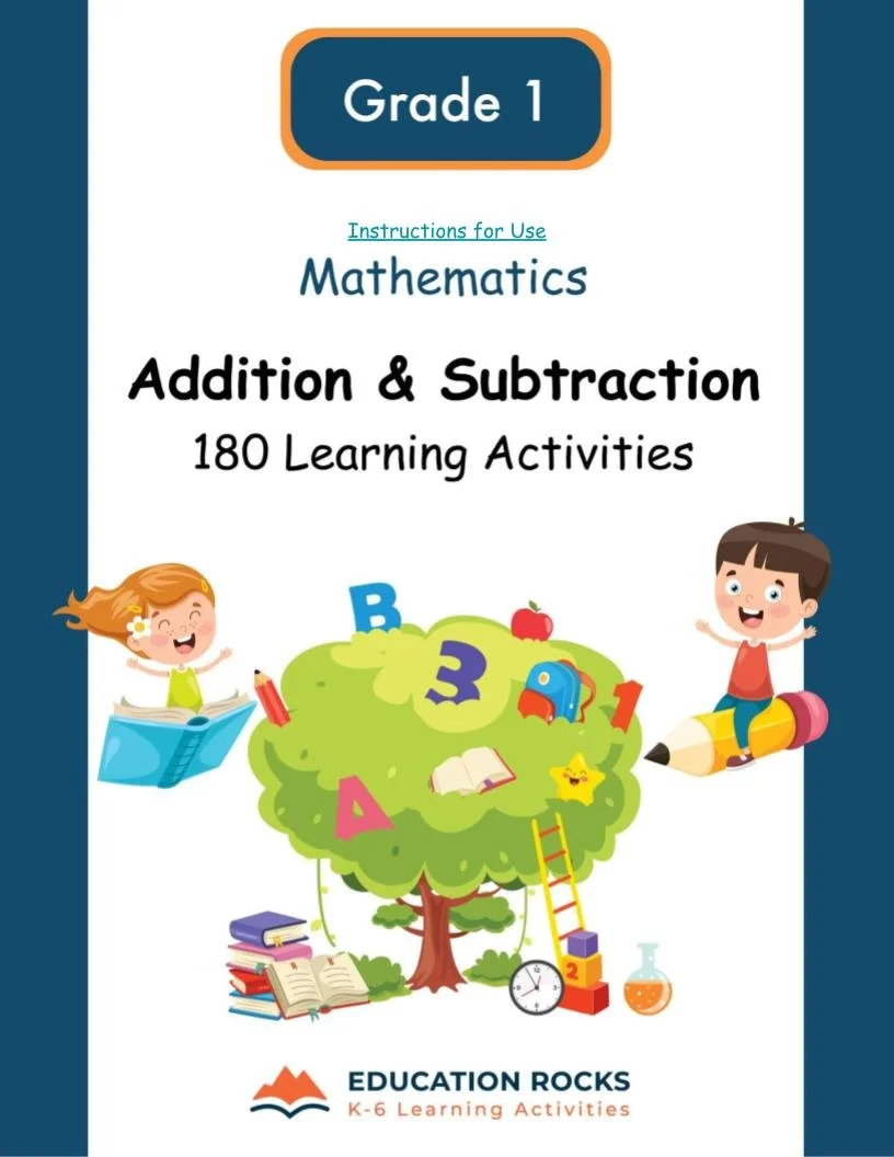1st Grade MATH-Addition+Subtraction Unit-180 Learning Activities-FREE.jpg
