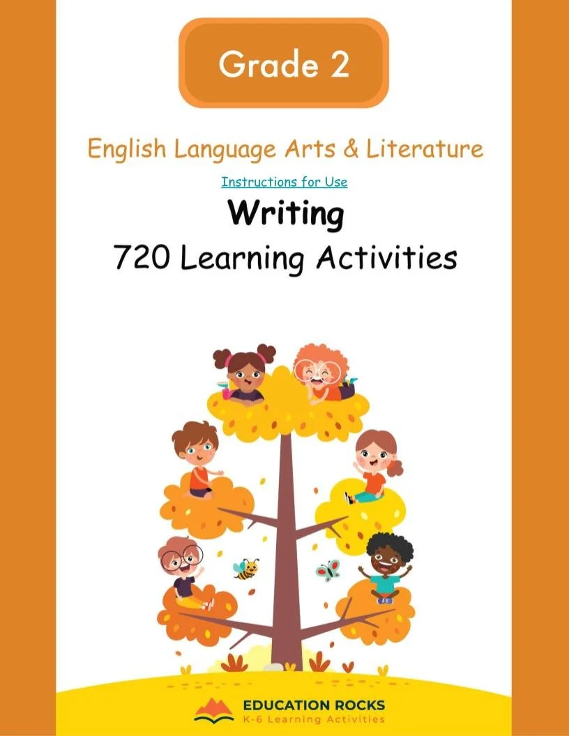 2nd Grade ELA Worksheets-Drafting + Writing -180 Learning Activities-FREE