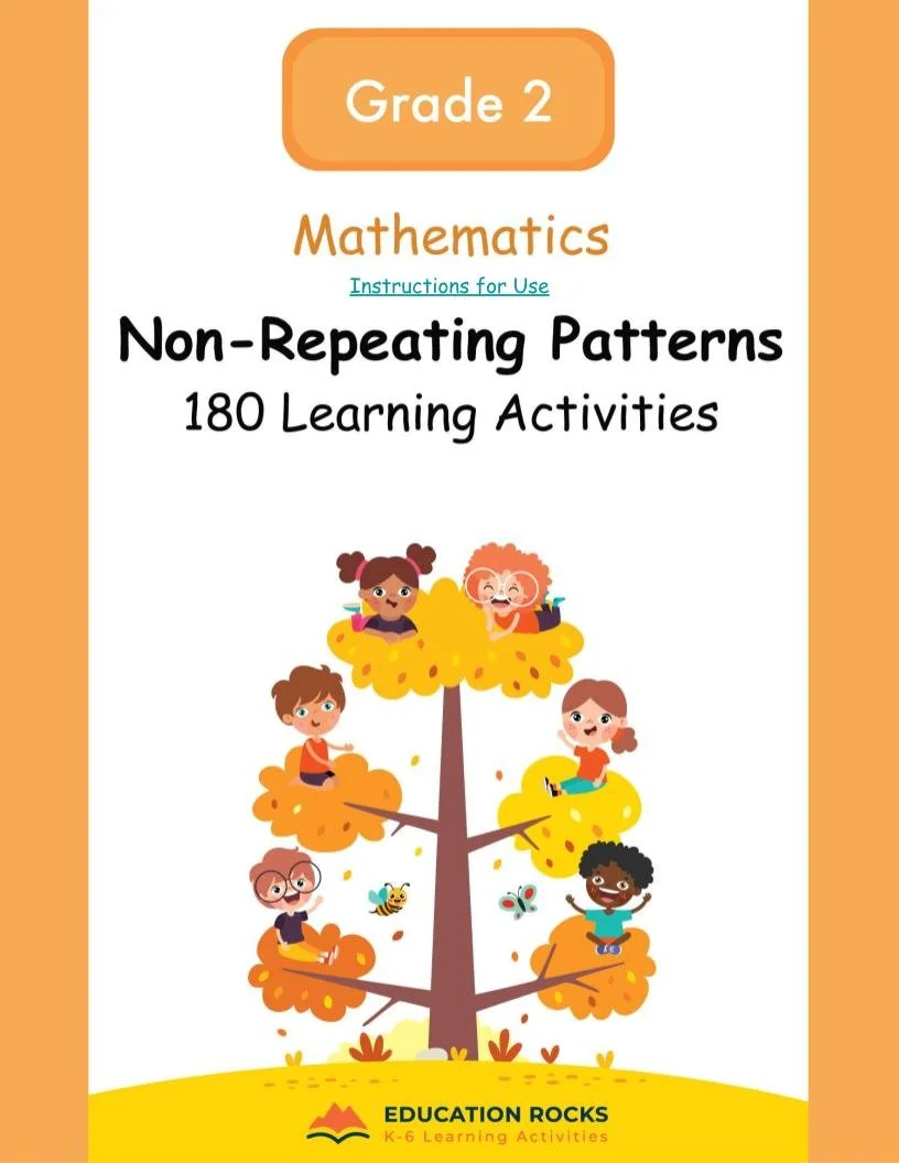 2nd Grade MATH Worksheets-Non-Repeating Patterns-180 Activities-FREE.jpg