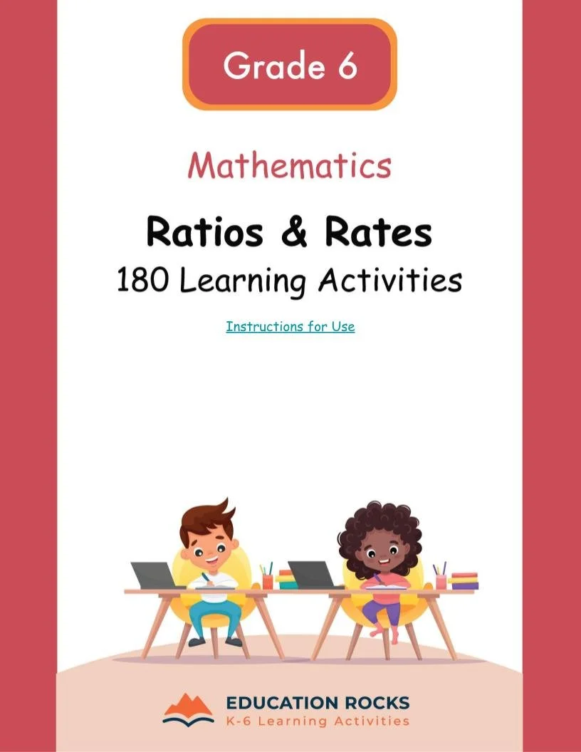 6th Grade MATH Worksheets-Unit Rate in Math (Ratios)-180 Activities-FREE.jpg