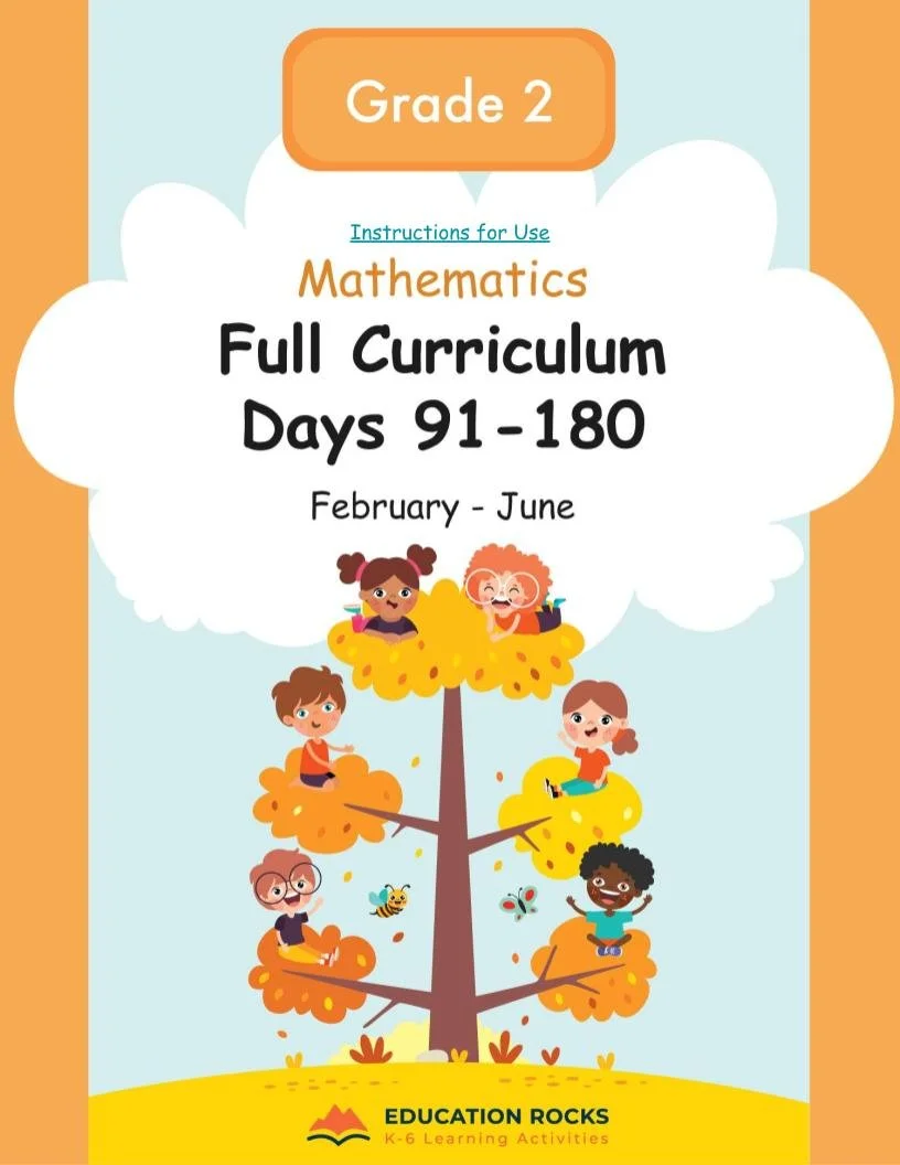 2nd Grade MATH Feb-Jun {Full Curriculum} 23 Activities Each Day-FREE
