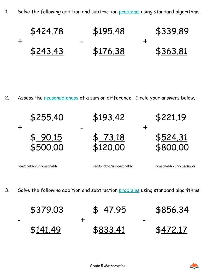 5th MATH Worksheets-Addition+Subtraction Word Problems-180 Activities-No Prep (1).jpg