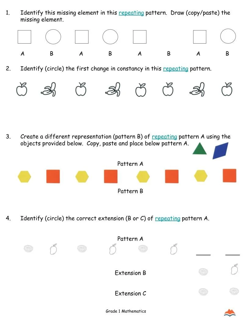 1st Grade MATH Worksheets-Recurring Patterns-Changes+Extensions-Unit-FREE (1).jpg