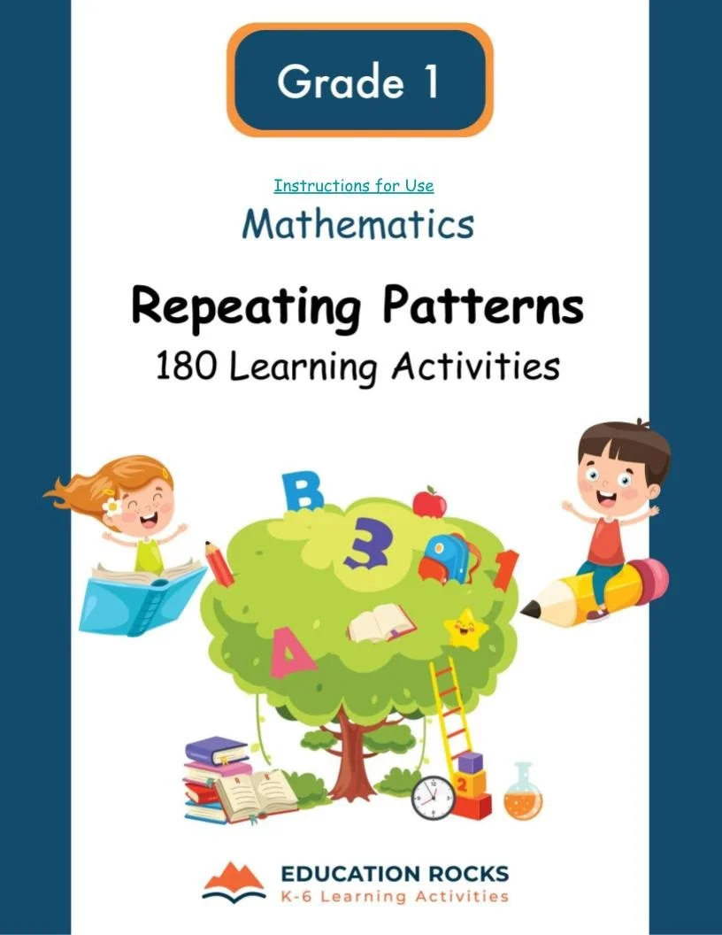 1st Grade MATH Worksheets-Recurring Patterns-180 Learning Activities-No Prep.jpg