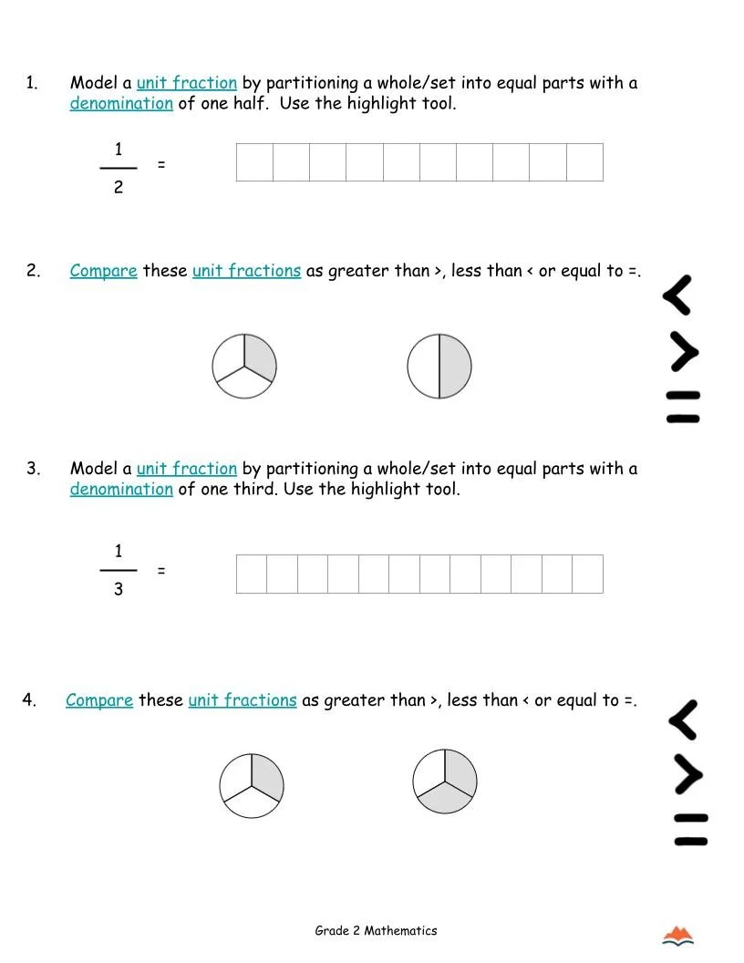 2nd Grade MATH Worksheets-Identifying Unit Fractions -180 Activities-FREE (1).jpg