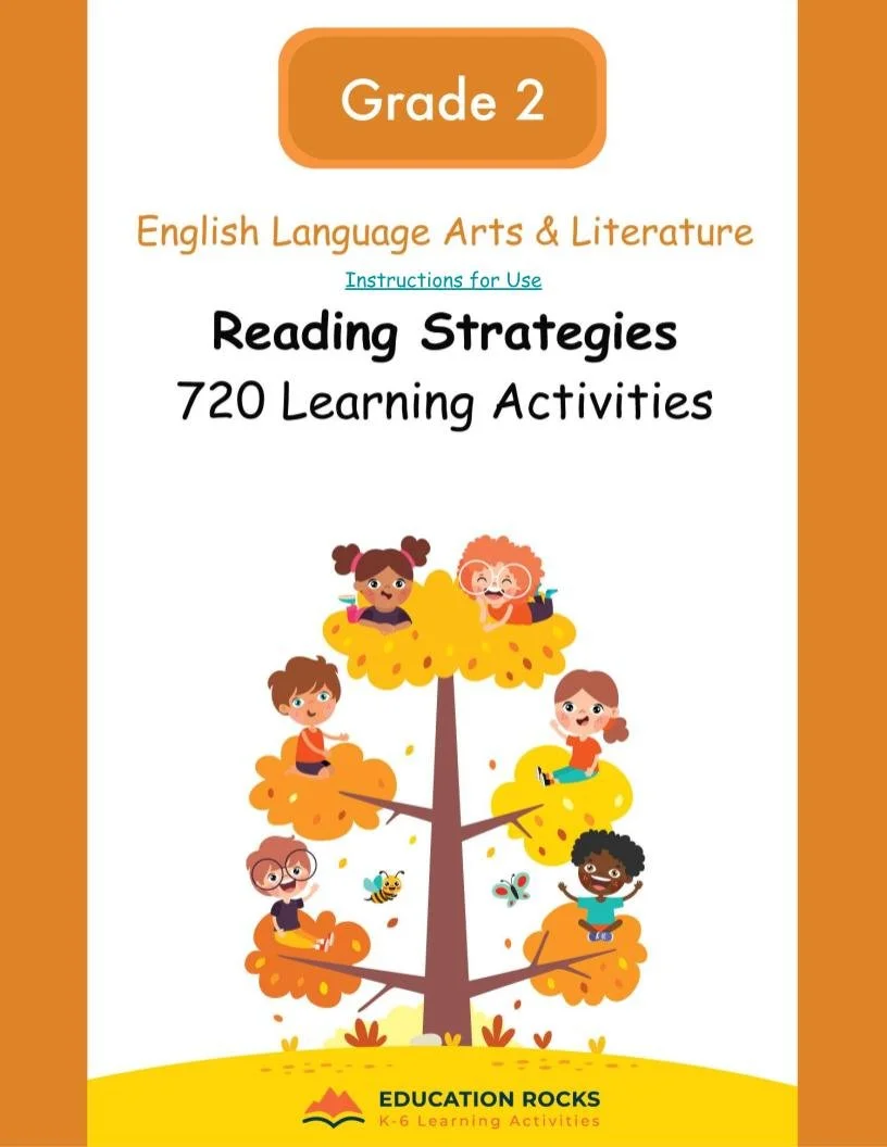 2nd Grade ELA Worksheets-Reading Strategies -180 Learning Activities-FREE