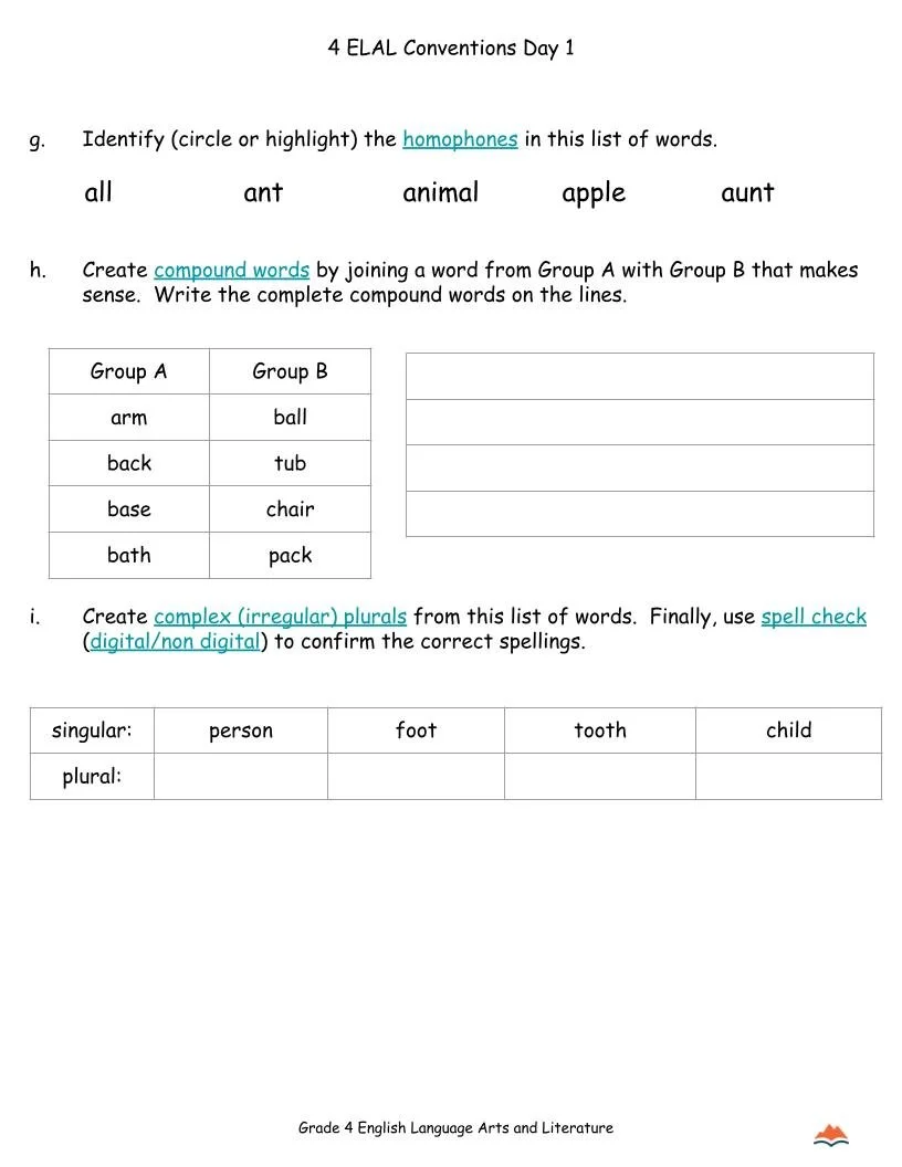 4th Grade ELA Worksheets-Grammar+Conventions-180 Learning Activities-FREE (3).jpg