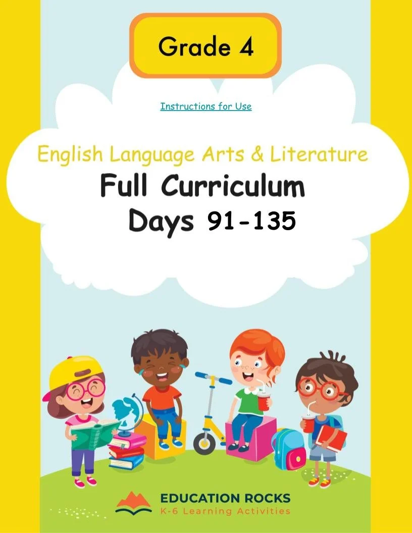 4th Grade ELA Feb-Apr {Full Curriculum} 20+ Activities Each Day-FREE