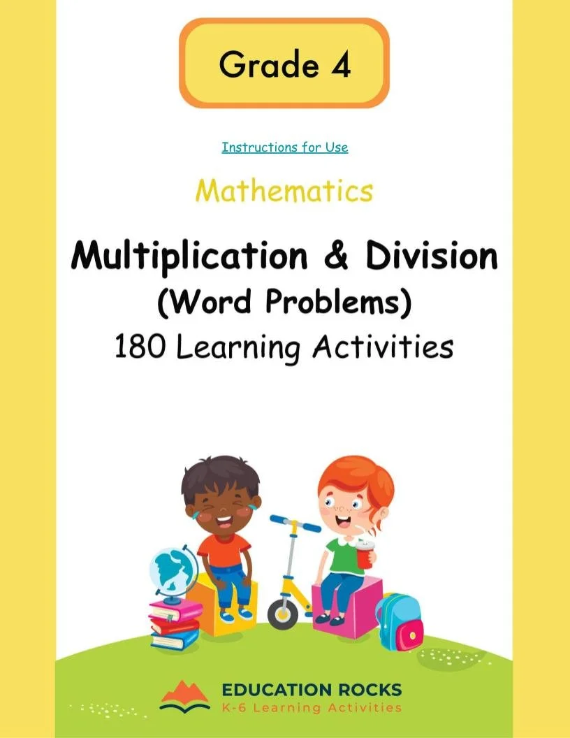 Grade 4 Math Multiplication & Division (word problems) Unit Plans | Alberta | 180 Days | No Prep