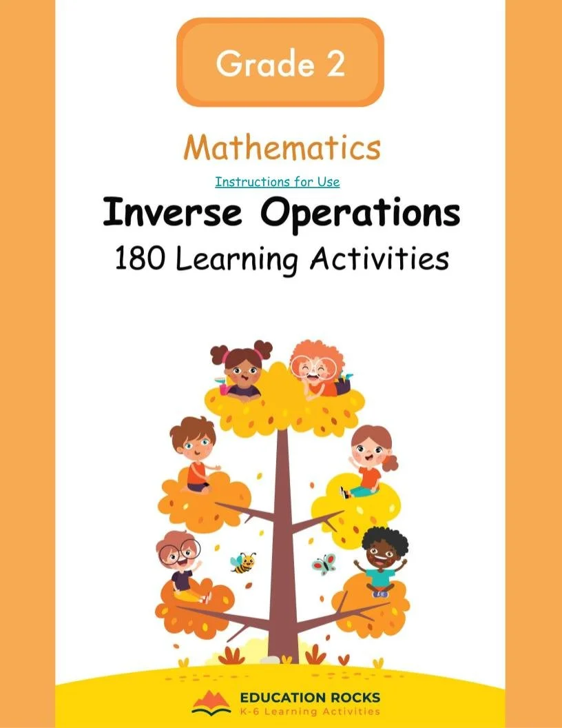 2nd Grade MATH Worksheets-Inverse Operations-180 Learning Activities-No Prep
