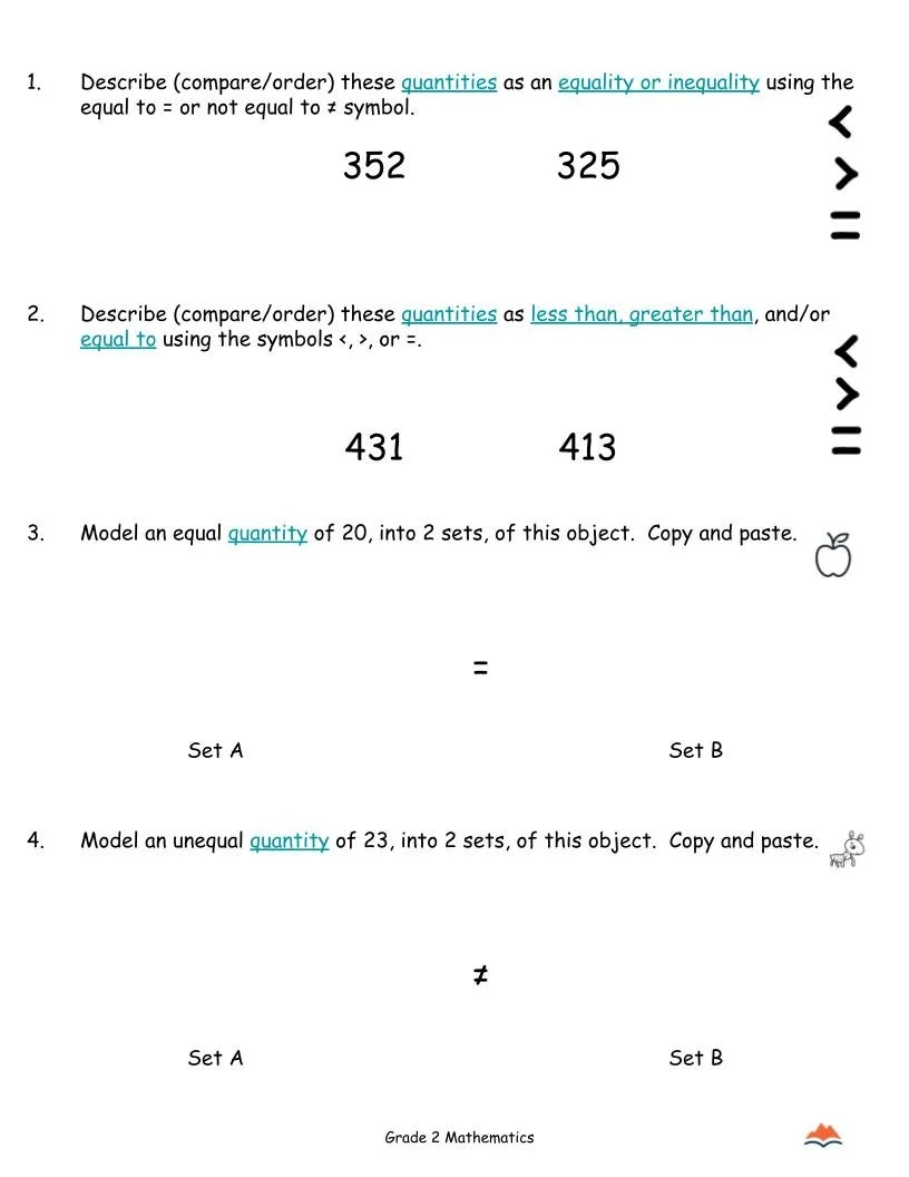 2nd Grade MATH Worksheets-Compare + Order Numbers -180 Activities-FREE (1).jpg