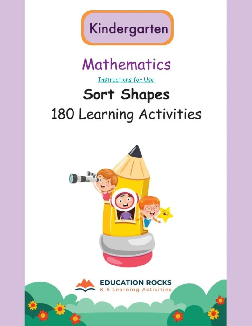 Kindergarten MATH Worksheets-Shape Definition Unit-180 Learning Activities-FREE.jpg