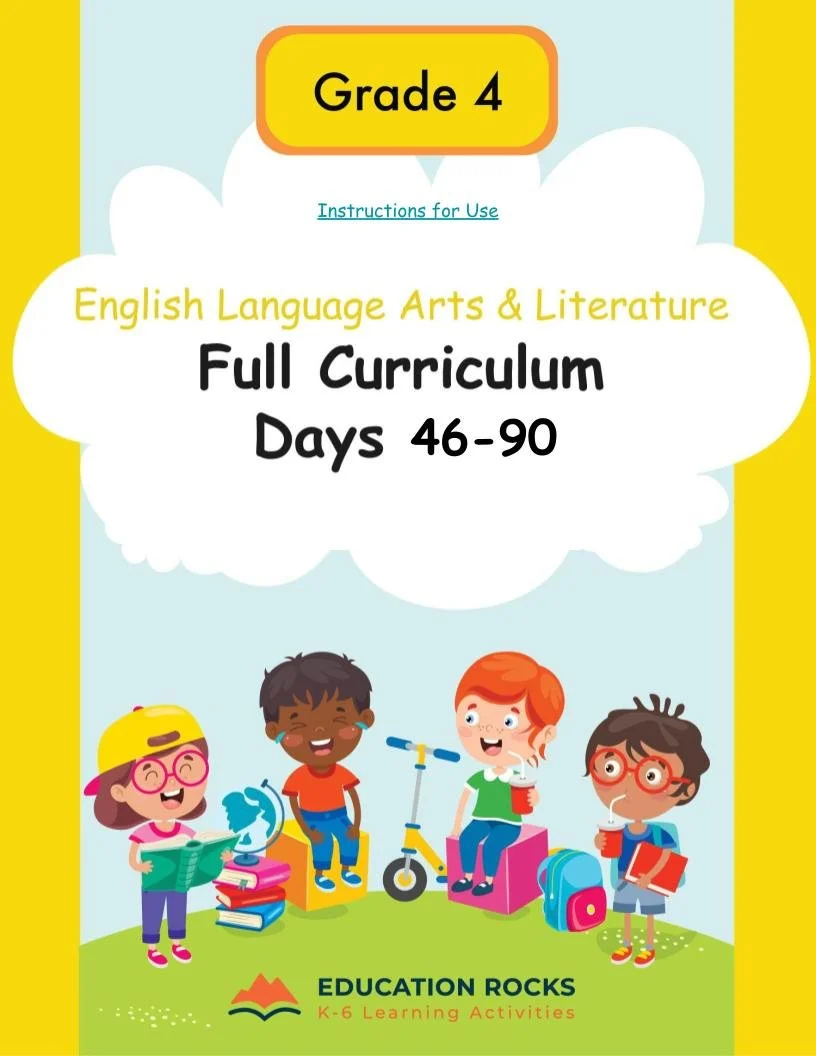 Grade 4 ELAL Days 46-90 Lessons | Alberta | All Learning Outcomes | No Prep