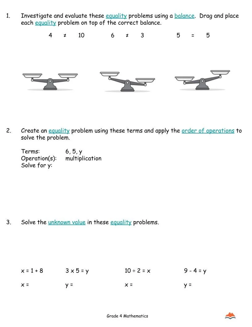 4th Grade MATH Worksheets-Equality + Inequality-180 Learning Activities-FREE (1).jpg