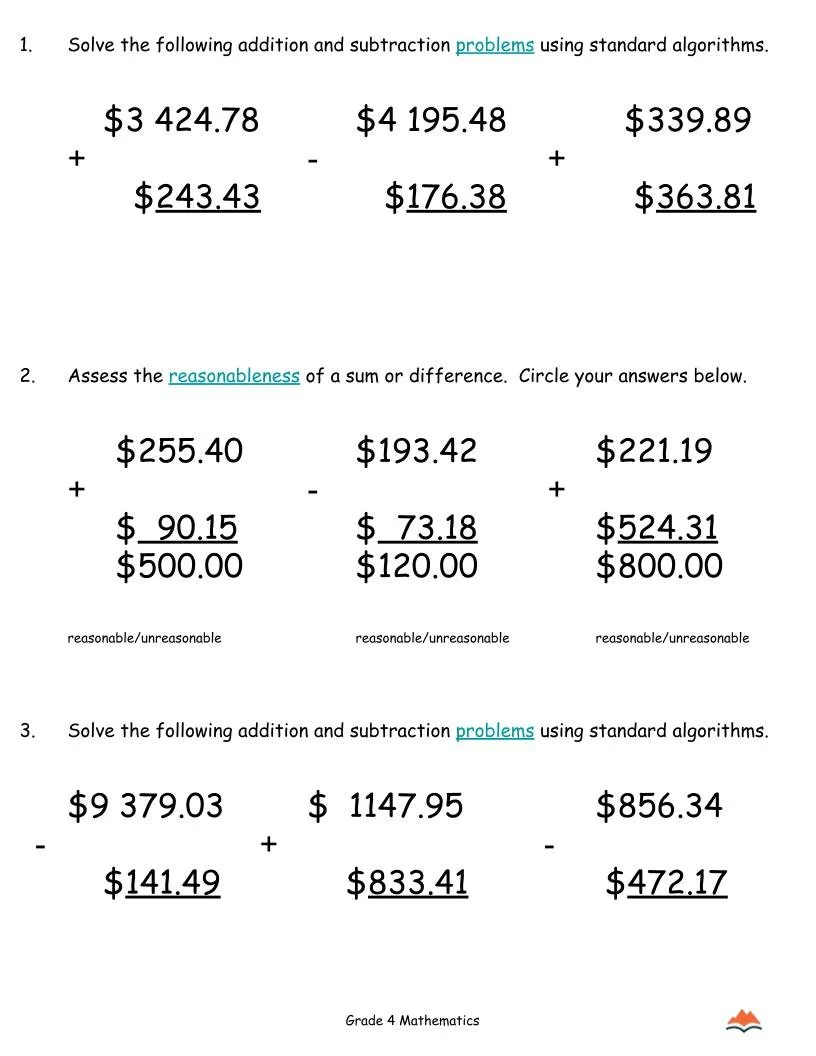 4th MATH Worksheets-Addition+Subtraction to 10000 Unit-180 Activities-FREE (1).jpg
