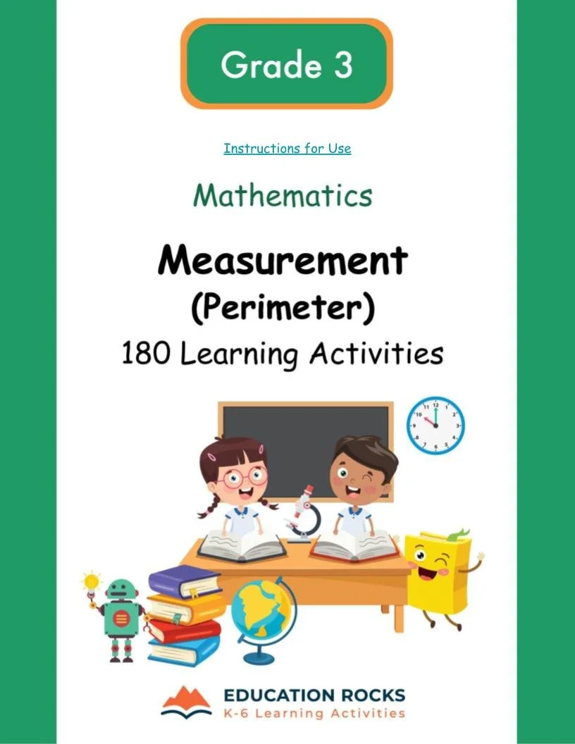 3rd Grade MATH Worksheets-Units of Measure (perimeter)-180 Learning-FREE.jpg