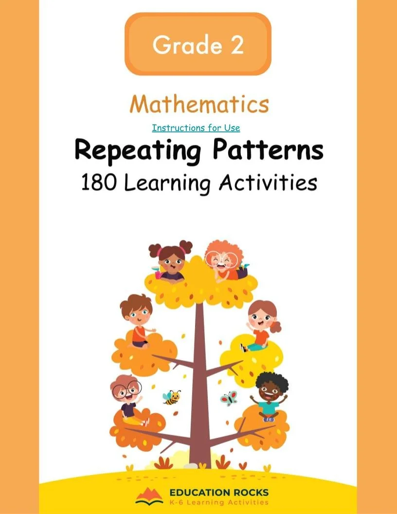 2nd Grade MATH Worksheets-Recurring Patterns-180 Activities-FREE.jpg