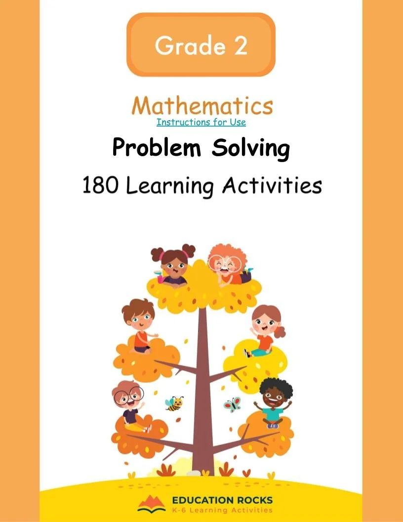 2nd Grade MATH Worksheets-Problem Solving-180 Learning Activities-FREE