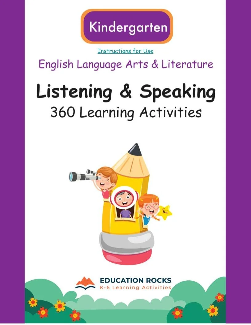 Kindergarten ELAL Listening & Speaking Unit Plans | Alberta | 180 Days | No Prep