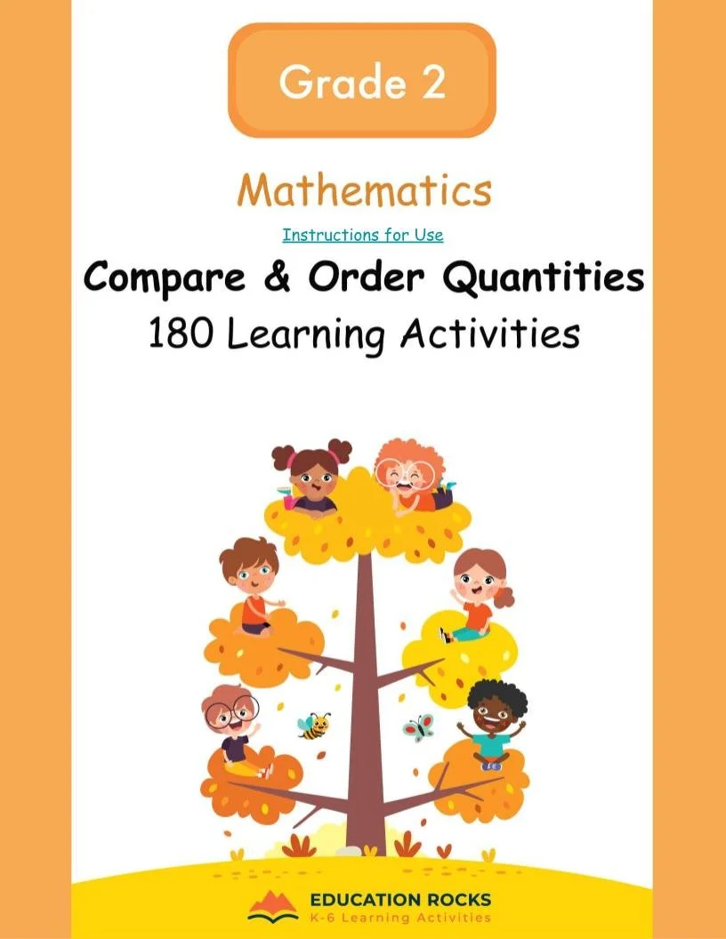 2nd Grade MATH Worksheets-Compare + Order Numbers -180 Activities-FREE